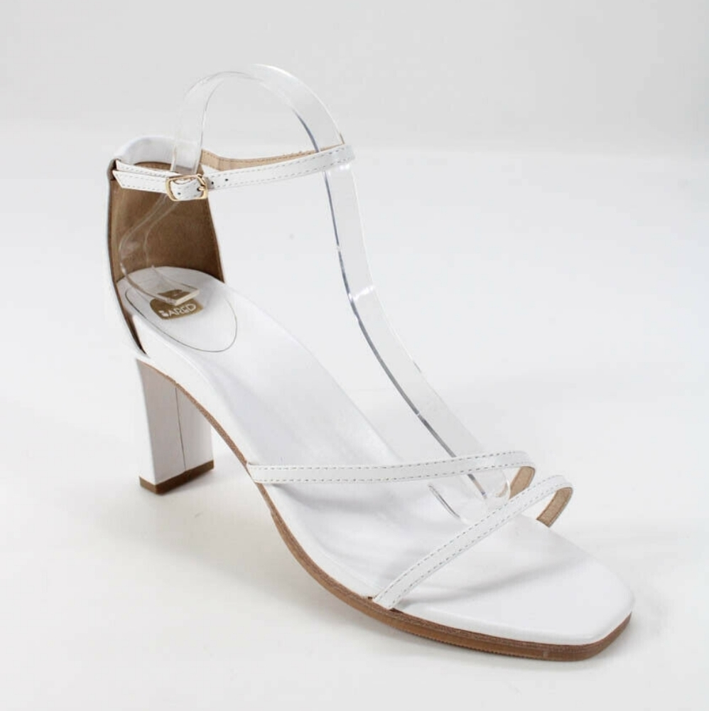 Bared Footwear White Heeled Sandals